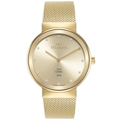 Relógio Technos Feminino Slim Dourado