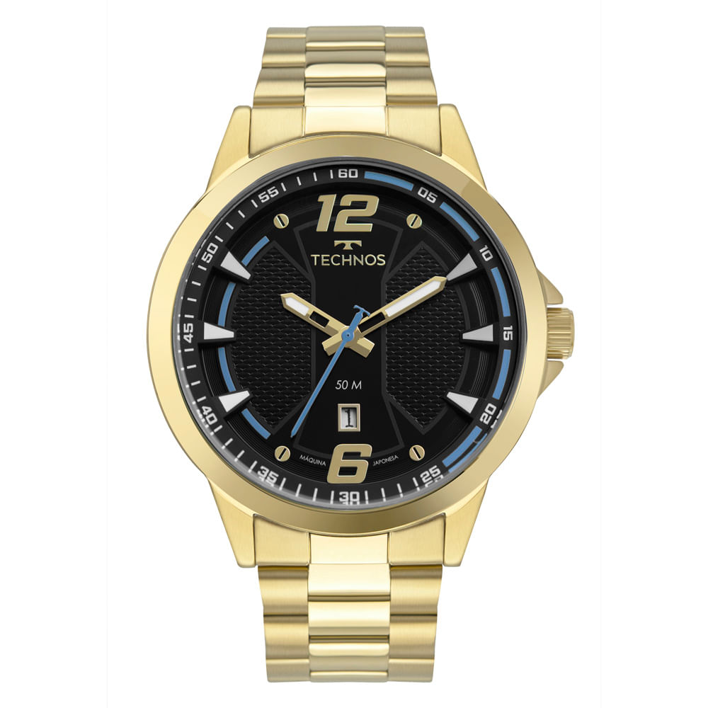 Relógio Racer Masculino Dourado da Technos 2117LDHS/1P - fluiartejoias