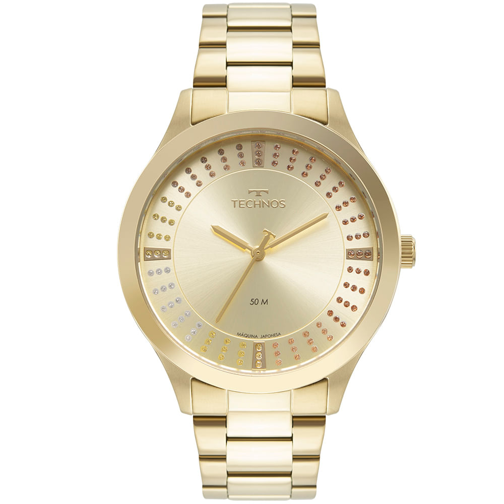 Relógio Technos Style Dourado Feminino 2036MQO/1D Fluiarte Joias -  fluiartejoias