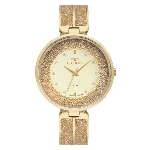 Relógio Technos Feminino Crystal Dourado