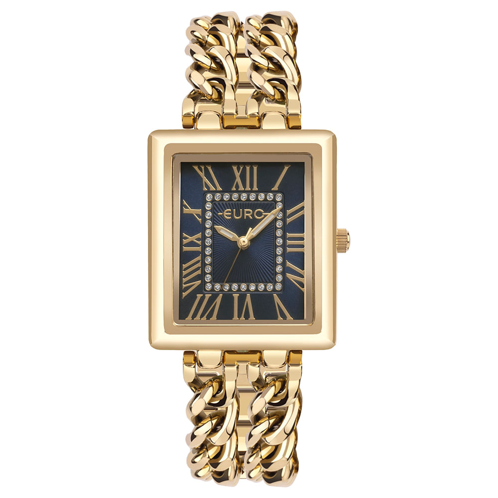 Relógio Euro Feminino Chains Dourado
