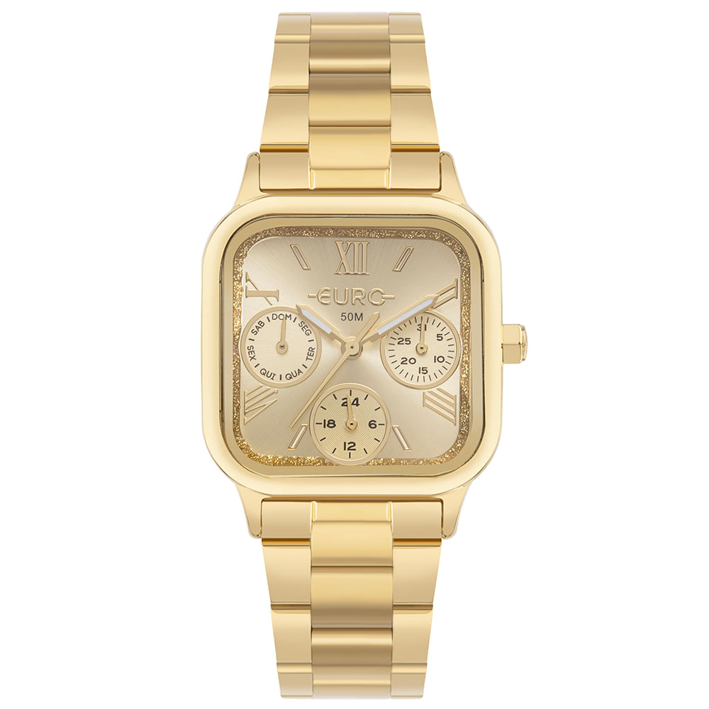 Relógio Euro Feminino Multiglow Dourado