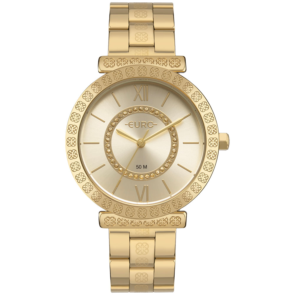 Relógio Euro Feminino Glitz Dourado