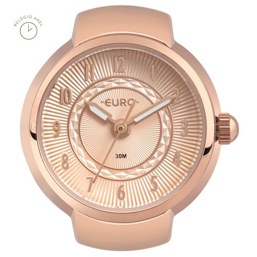 Relógio Anel Euro Feminino Unique Rosé - EU2035YUX/4JI - Relógio Euro Feminino Unique Rosé - EU2035YUX/4JI