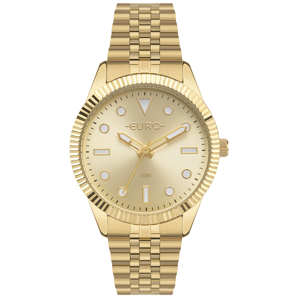 Relógio Euro Feminino Glitz Dourado