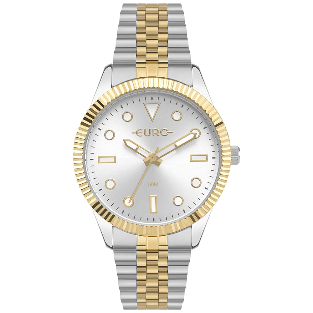 Relógio Euro Feminino Glitz Bicolor