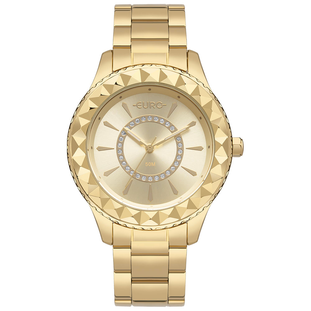 Relógio Euro Feminino Glitz Dourado