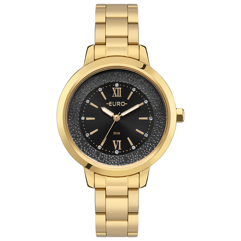 Relógio Euro Feminino Glitz Dourado