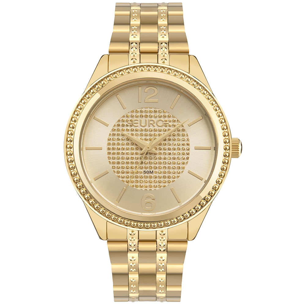 Relógio Euro Feminino Glitz Dourado