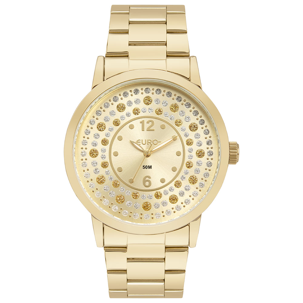 Relógio Euro Feminino Glitz Dourado