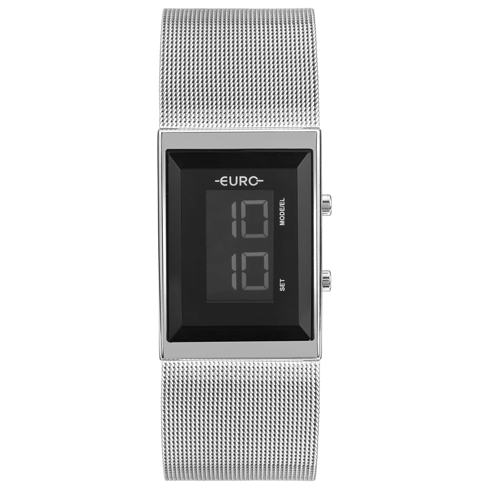 Relógio Euro Feminino Fashion Fit Glam Prata