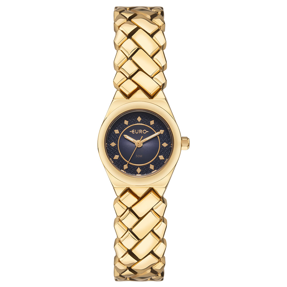 Relógio Euro Feminino Mini Lux Dourado