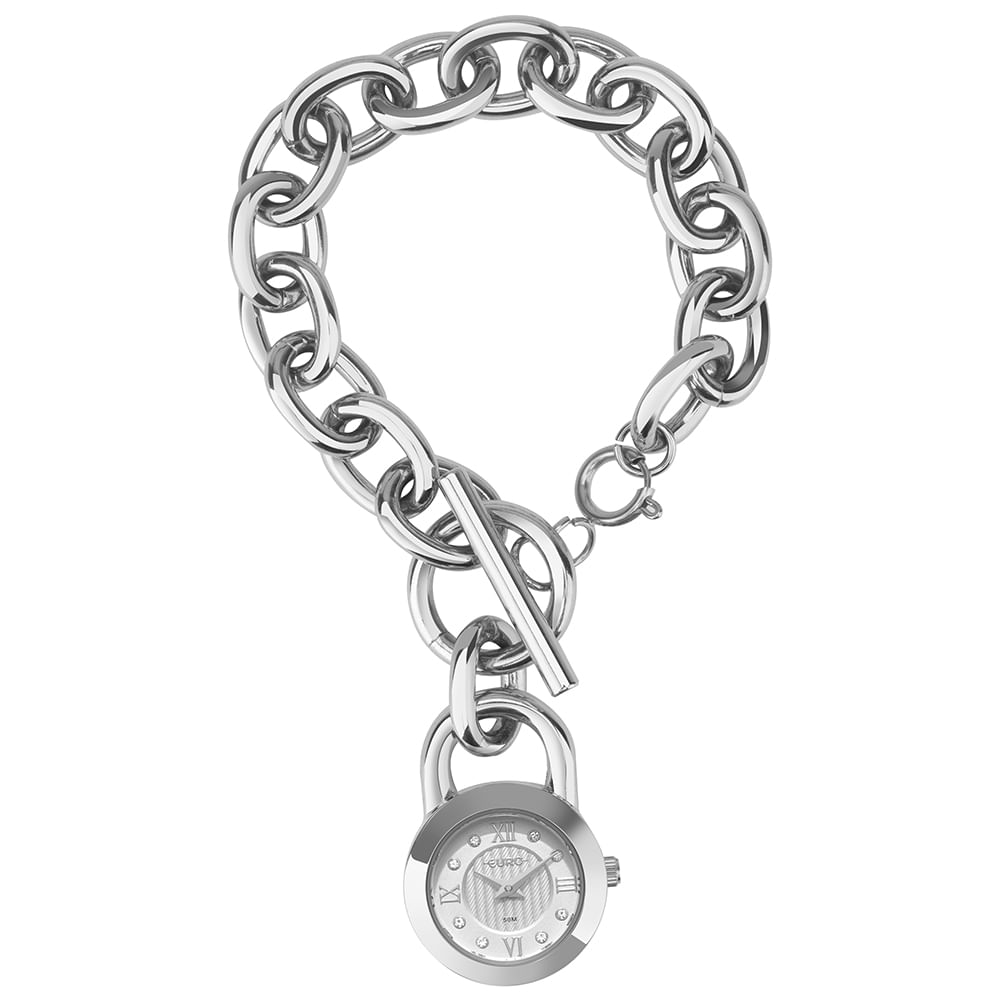 Relógio Euro Feminino Chains Prata