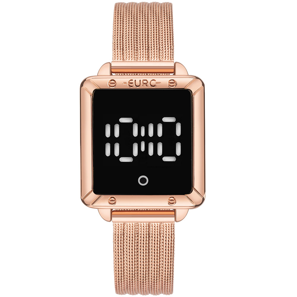 Relógio Euro Feminino Fashion Fit Led Rosé