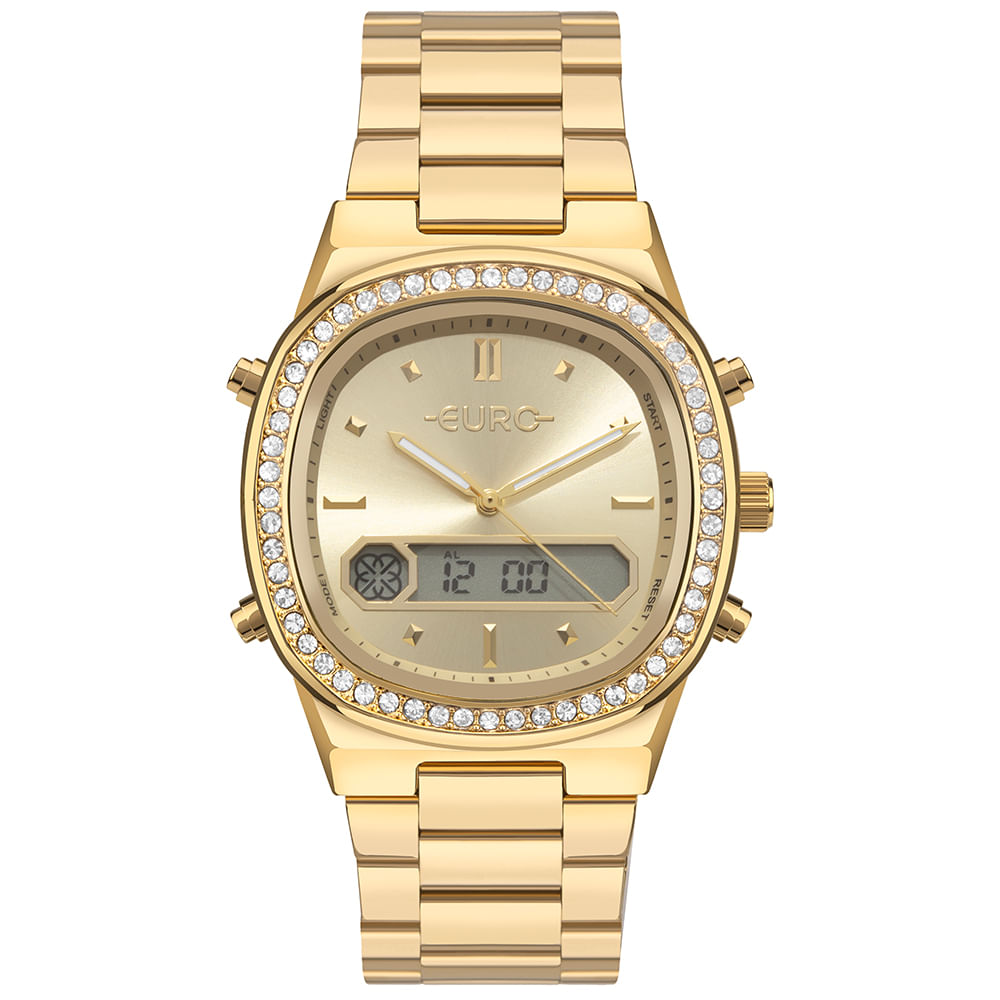 Relógio Euro Feminino Fashion Fit Sporty Dourado