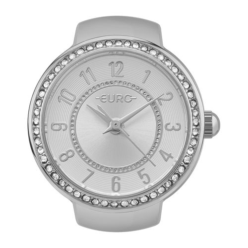 Relógio Anel Euro Feminino Unique Prata - EU2035YYJ/4K - Relógio Euro Feminino Unique Prata - EU2035YYJ/4K