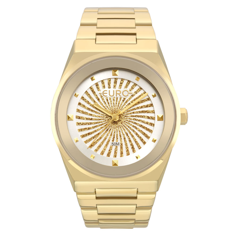 Relógio Euro Feminino Glitz Dourado