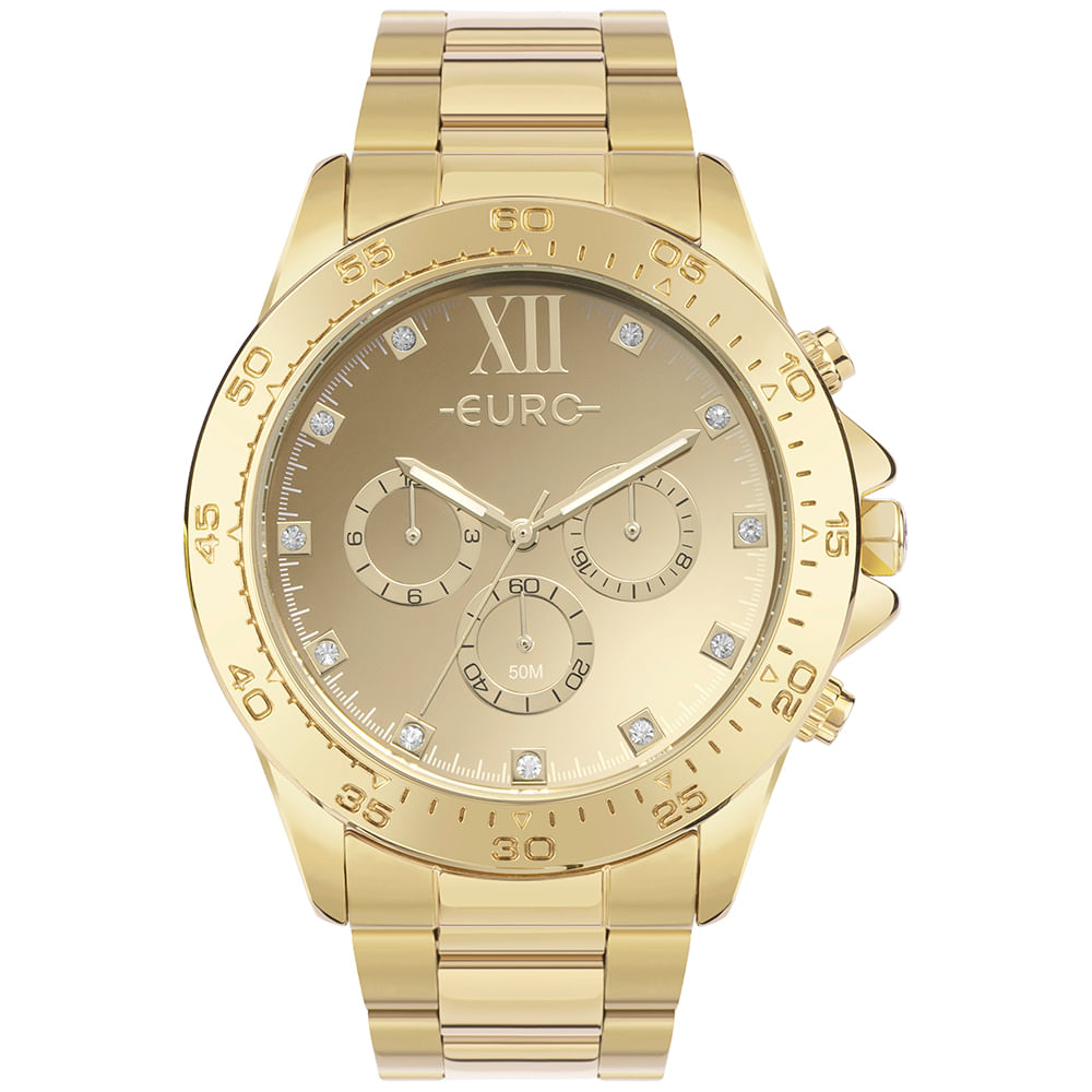 Relógio Euro Feminino Big Case Dourado