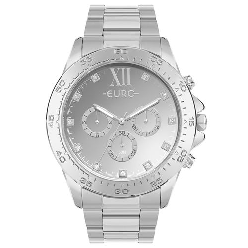 Relógio Euro Feminino Big Case Prata - EUVD34AG/4K - Relógio Euro Feminino Delux Prata - EUVD34AG/4K