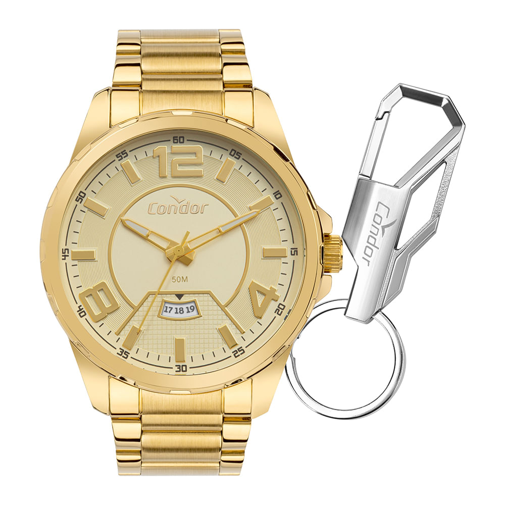 Kit Condor Masculino Speed Dourado - CO2115MVZ/K4X | Time Center