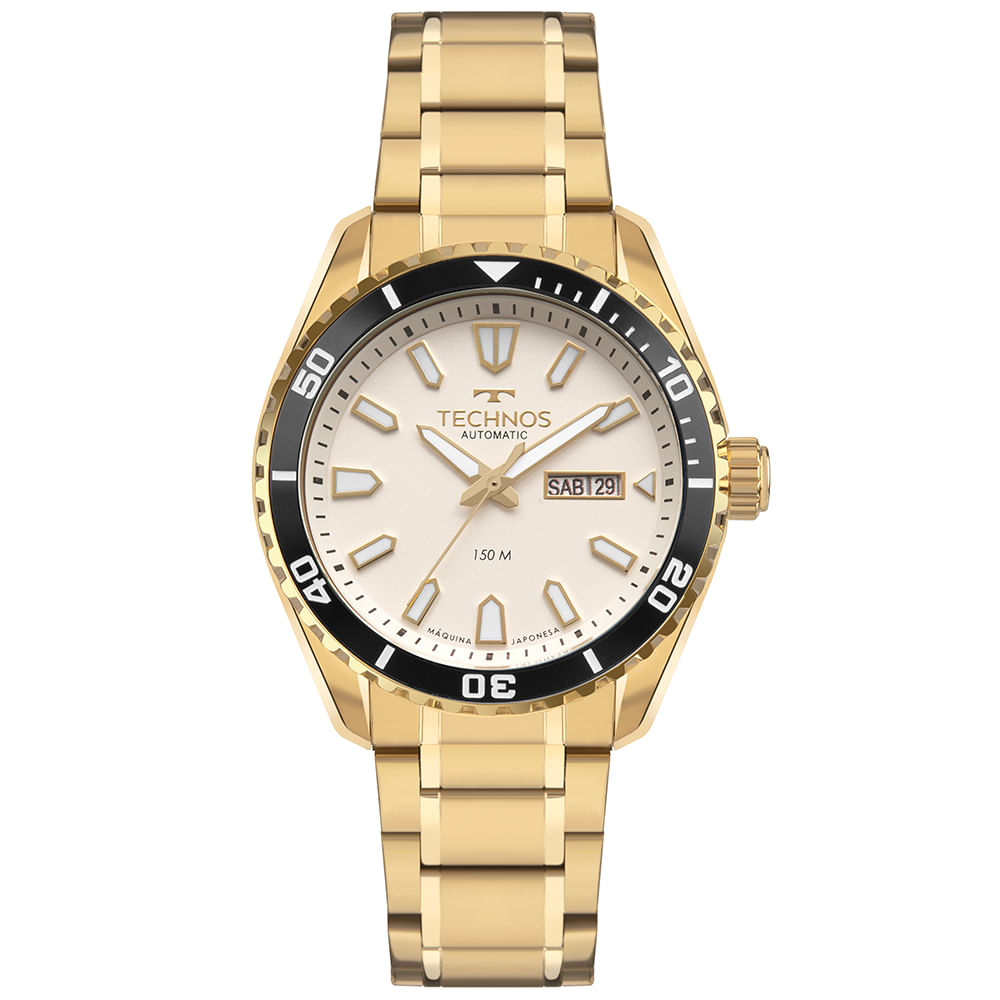 Relógio Masculino Automático Dourado Technos - 8205PG/1X