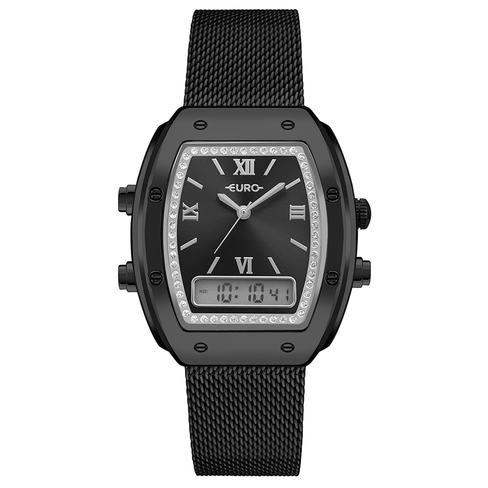 Relógio Euro Feminino Fashion Fit Sporty Preto