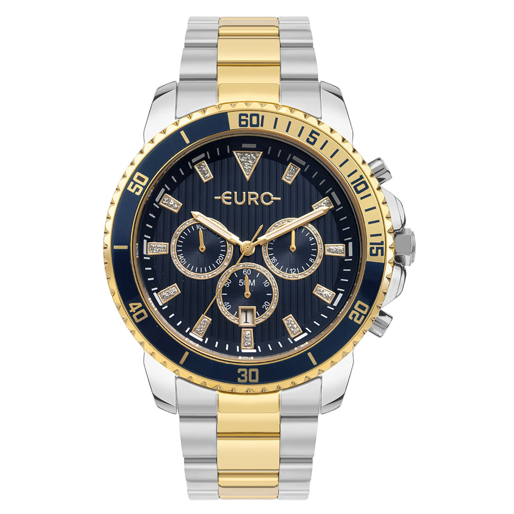 Relógio Euro Feminino Big Case Bicolor