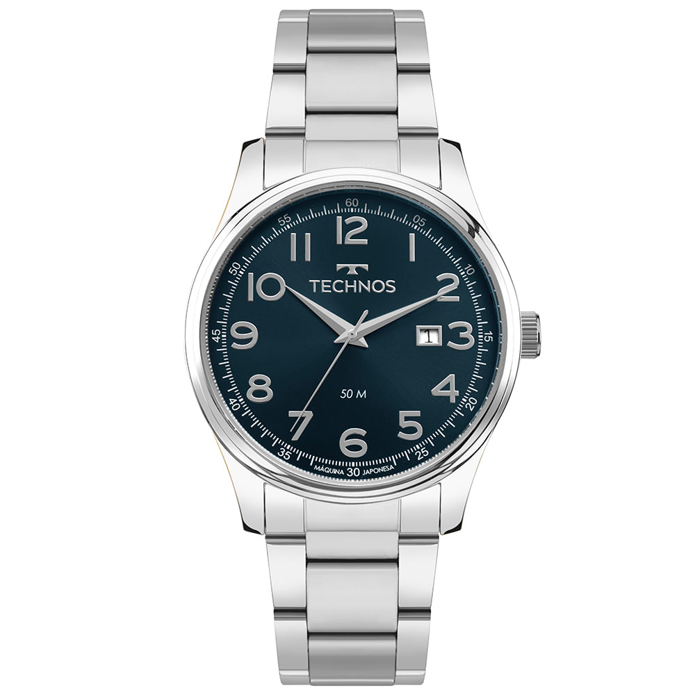 Relógio Masculino Technos Prata Steel - 2115TZE/1A