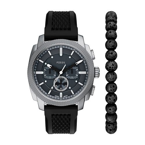 Kit Fossil Masculino Machine Prata - FS6145SET/2PN - Relógio Fossil Masculino Machine Prata - FS6145SET/2PN