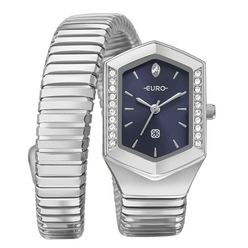 Relógio Euro Feminino Serpentes Prata - EU2035ZAN/5A - Relógio Euro Feminino Unique Premium Prata - EU2035ZAN/5A