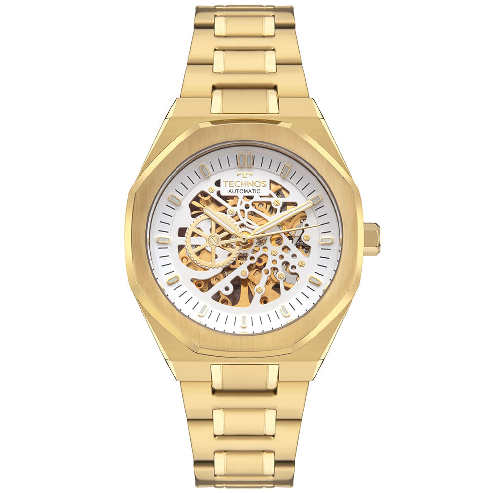 Relógio Technos Masculino Automatico Dourado - G3265BB/1K