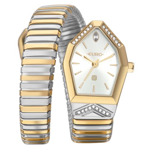 Relógio Euro Feminino Serpentes Bicolor - EU2035ZDA/5K - Relógio Euro Feminino Unique Premium Bicolor - EU2035ZDA/5K