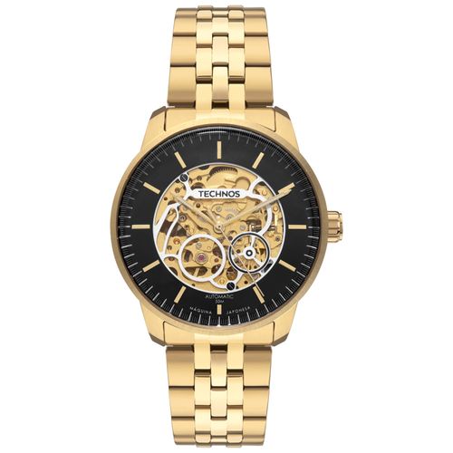 Relógio Technos Masculino Automático Skeleton Dourado - 8N24SAC/1P 8N24SAC/1P