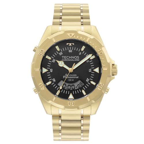 Relógio Technos Masculino Skydiver Dourado