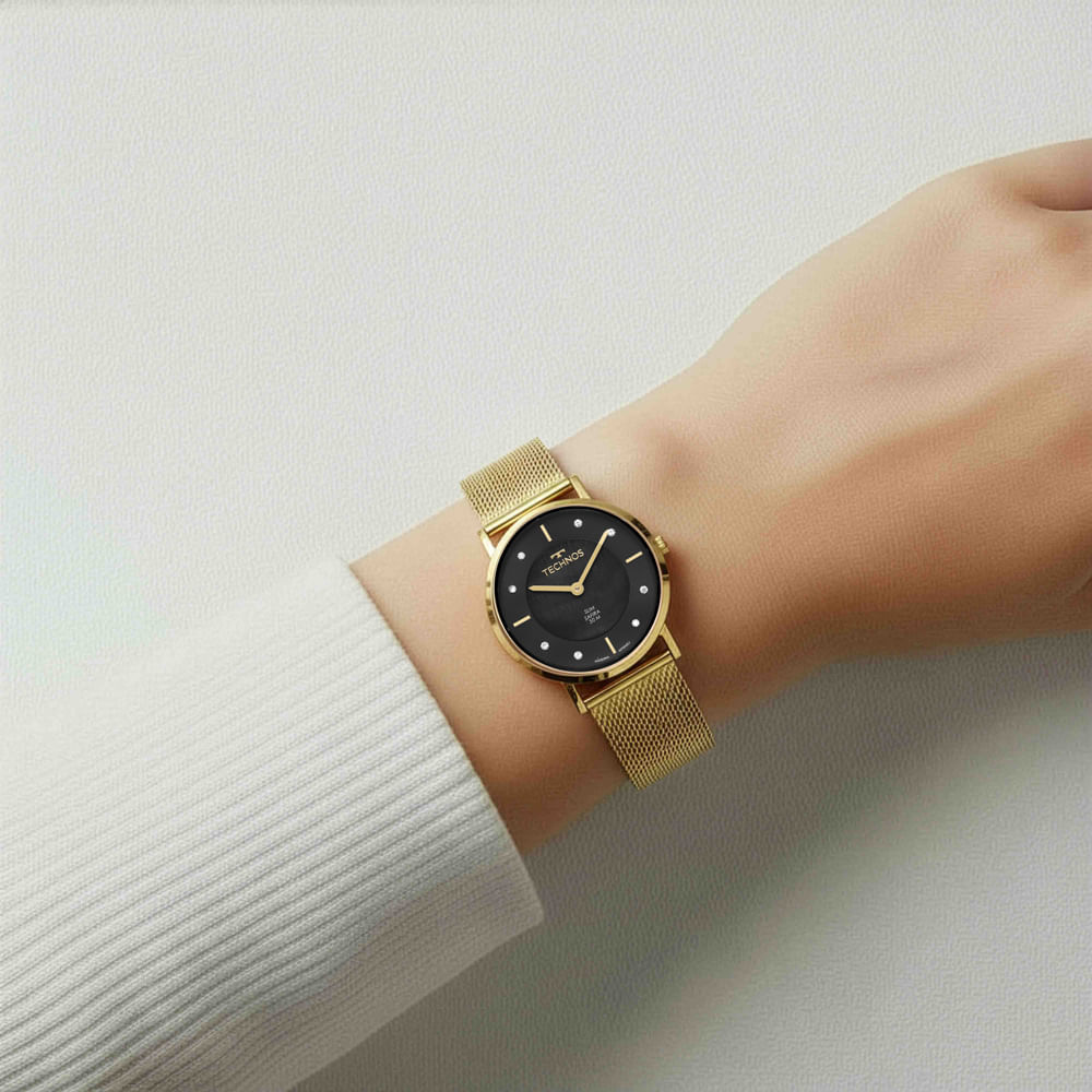 Relógio Feminino Technos Dourado Slim Safira - 2025LTX/1P