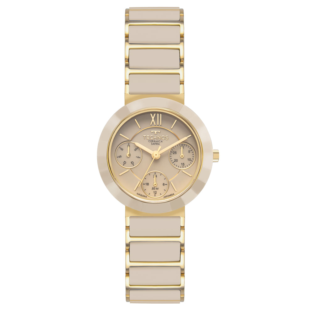 Technos Relógio Technos Feminino Ceramic Sapphire Dourado - 6P29AMU/2X