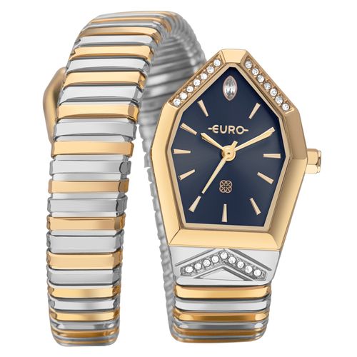 Relógio Euro Feminino Serpentes Bicolor - EU2035ZDA/5A - Relógio Euro Feminino Unique Premium Bicolor - EU2035ZDA/5A