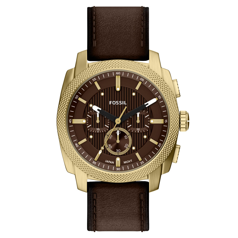 Relógio Fossil Masculino Machine Dourado - FS6188/0MN