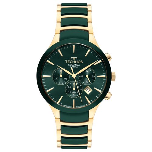 Relógio Technos Masculino Ceramic Sapphire Dourado
