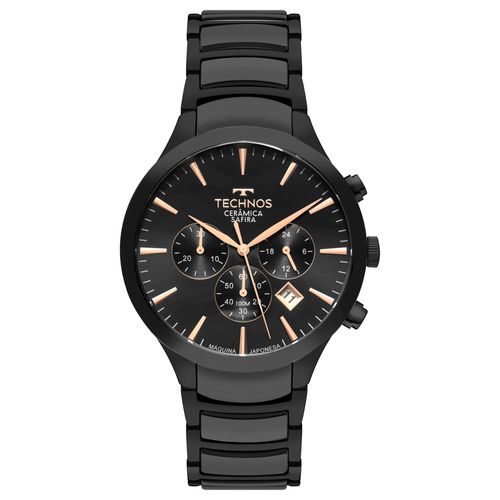Relógio Technos Masculino Ceramic Sapphire Preto - JS25BEM/2P
