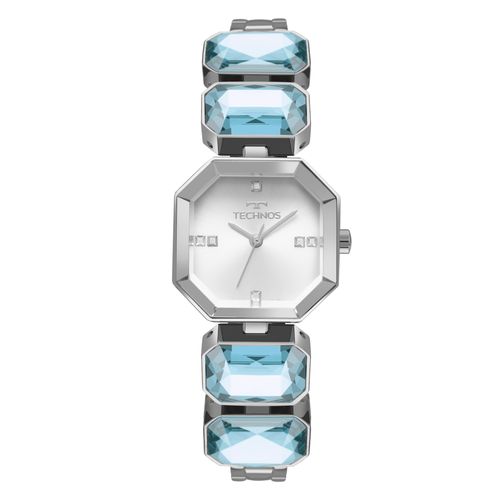 Relógio Technos Feminino Crystal Prata